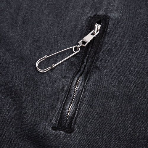 BBD Division Empty Logo Zip Up Denim Jacket (Black)