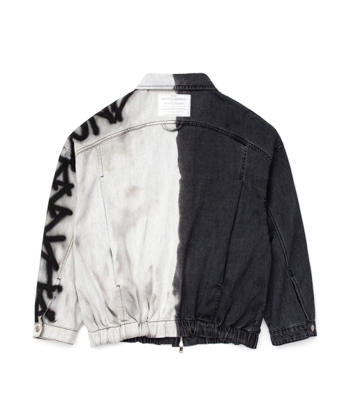 BBD Division Empty Logo Zip Up Denim Jacket (Black)