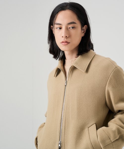 Шерстяной твил-блузон Oblique (Beige)