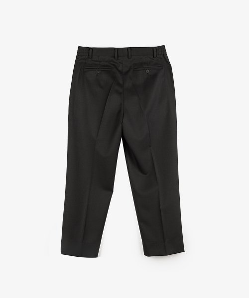 Шерстяные брюки со складками зауженные (Black)