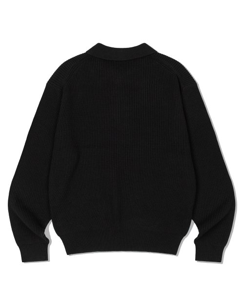 ZIP-UP COLLAR KNITWEAR_BLACK