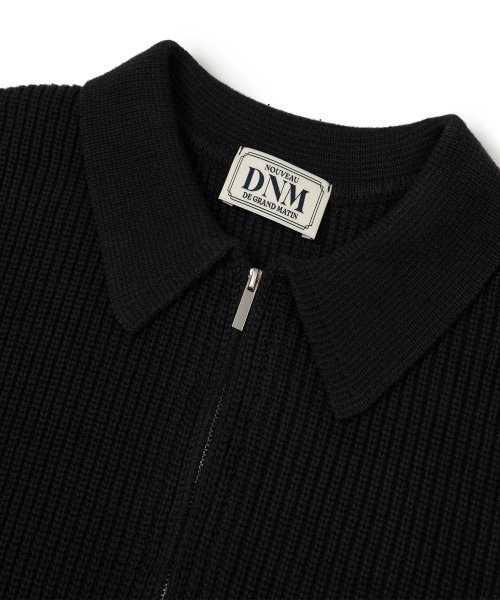 ZIP-UP COLLAR KNITWEAR_BLACK