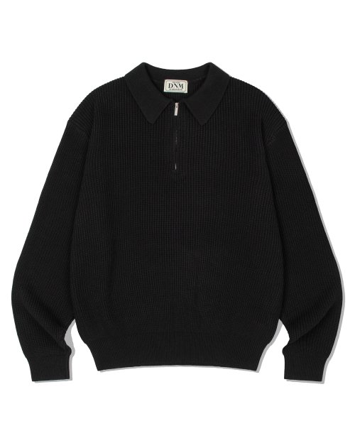 ZIP-UP COLLAR KNITWEAR_BLACK