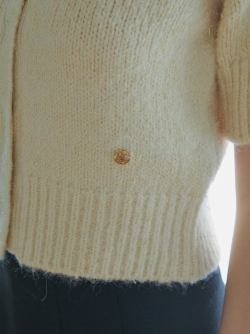 Plum half cardigan (cream)