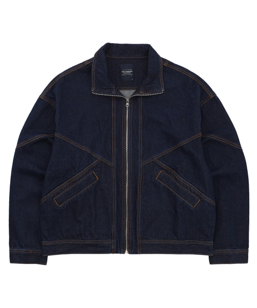 HIGH-NECK DENIM JACKET [INDIGO BLUE]