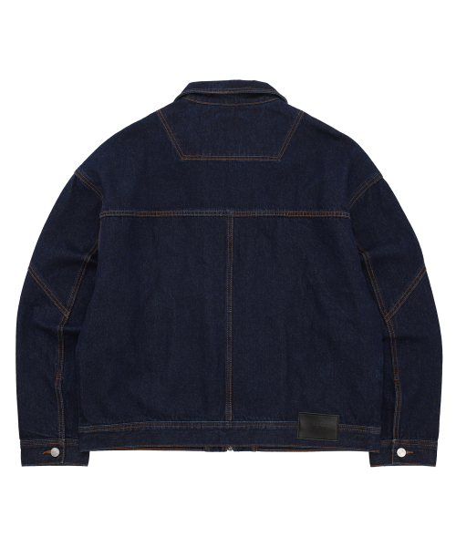 HIGH-NECK DENIM JACKET [INDIGO BLUE]