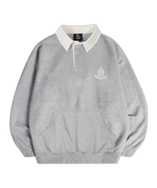 Оверсайз свитшот-поло с вышивкой Royal - Gray