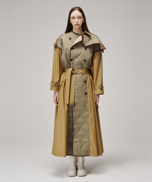 Quilting signature trench coat