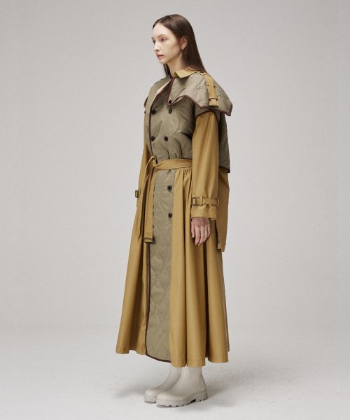 Quilting signature trench coat