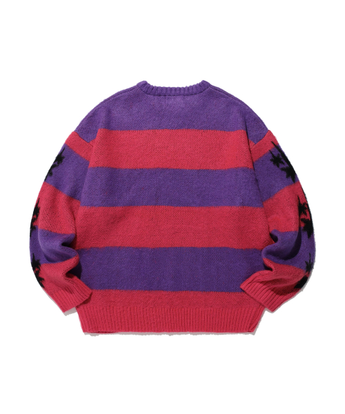 STRIPE BIG N LOGO KNIT_PURPLE(NG2DFUK604A)