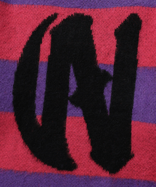 STRIPE BIG N LOGO KNIT_PURPLE(NG2DFUK604A)