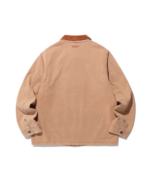 COTTON GARMENT DYED CHORE JACKET_BRICK(NG2DFUD102A)