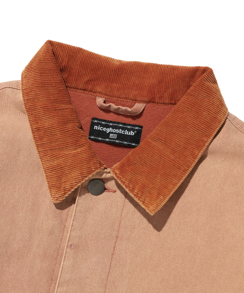 COTTON GARMENT DYED CHORE JACKET_BRICK(NG2DFUD102A)