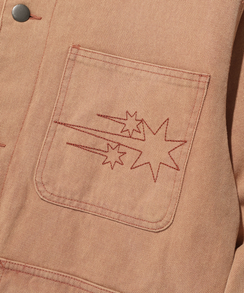 COTTON GARMENT DYED CHORE JACKET_BRICK(NG2DFUD102A)