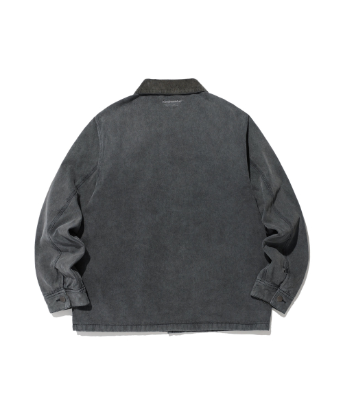 COTTON GARMENT DYED CHORE JACKET_BLACK(NG2DFUD102A)