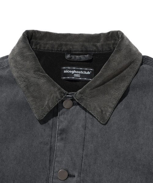 COTTON GARMENT DYED CHORE JACKET_BLACK(NG2DFUD102A)
