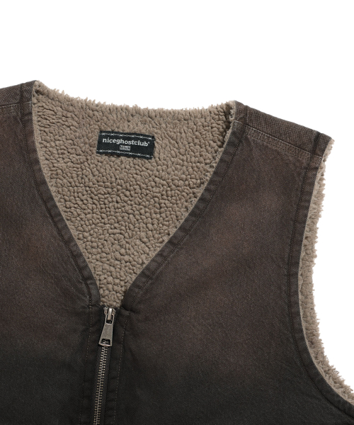 COTTON WASHED VEST_коричневый(NG2DFUB990A)