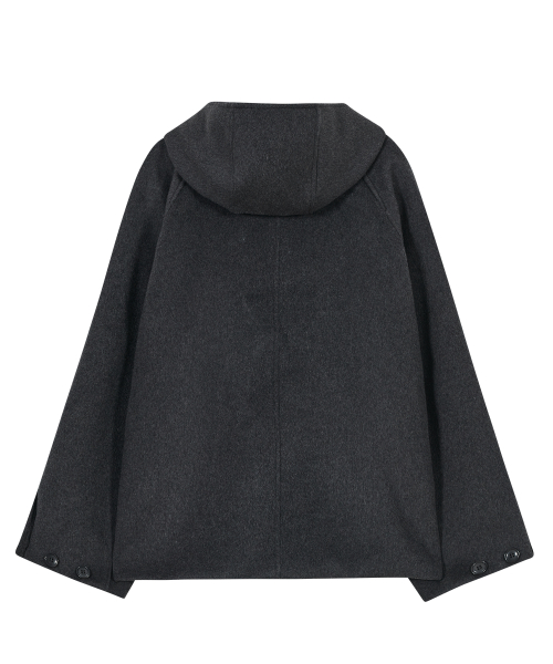 Hooded полу Coat [Charcoal]