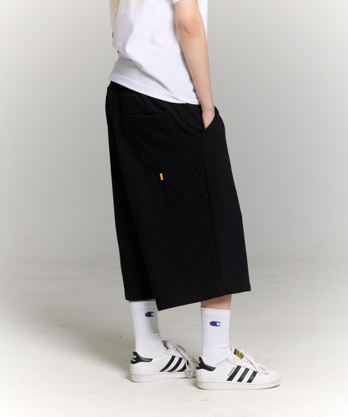 [Fabric selection available] Carpenter Bermuda Sweat 3/4 Pants Black thumbnail 20