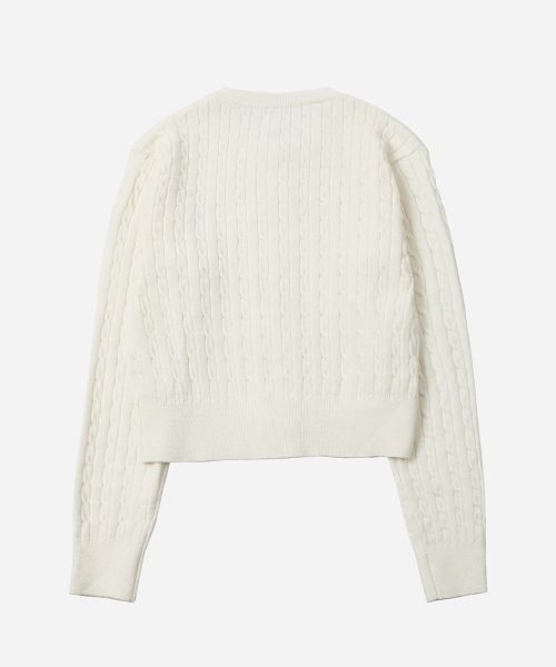 Кардиган-круглый вырез SAC кабель-вязка Ivory 4W2316002