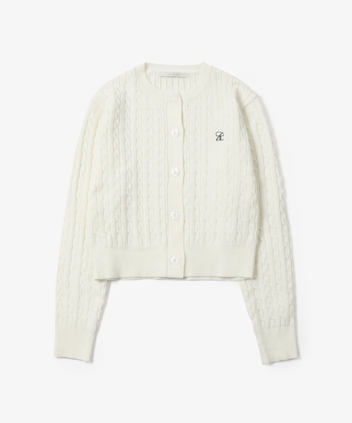 Кардиган-круглый вырез SAC кабель-вязка Ivory 4W2316002