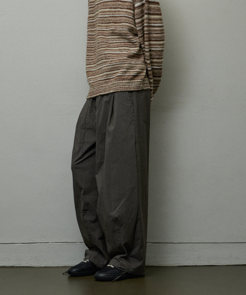 Clemente нейлон широкий-leg trousers grey
