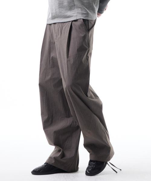 Clemente нейлон широкий-leg trousers grey