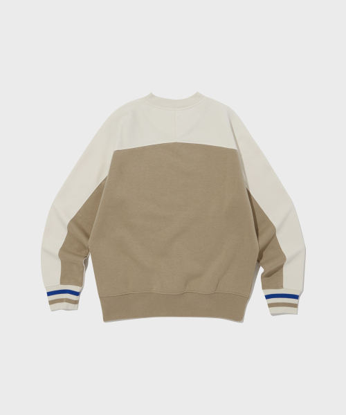 Свитшот с V-вырезом и колор-блоком Normal Beige