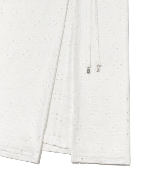 MUSINSA | グロウニー DEVON EYELET LONG SKIRT (WHITE)