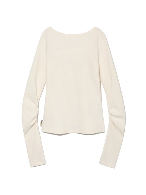 MUSINSA | GLOWNY RUI SHIRRING STRAP LONG SLEEVE (IVORY)