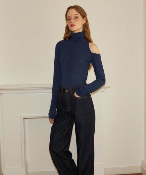 Loose подгонка Denim Pants_ Raw