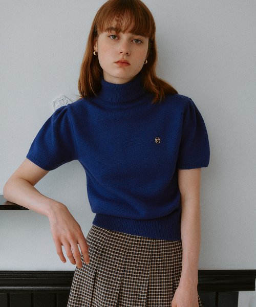 WOOL полу SLEEVE трикотаж BLUE