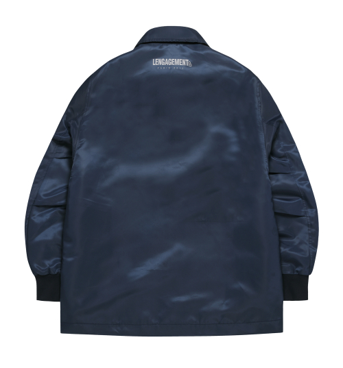 MUSINSA | LENGAGEMENT Small Heart Nylon Coach Jacket [Navy]