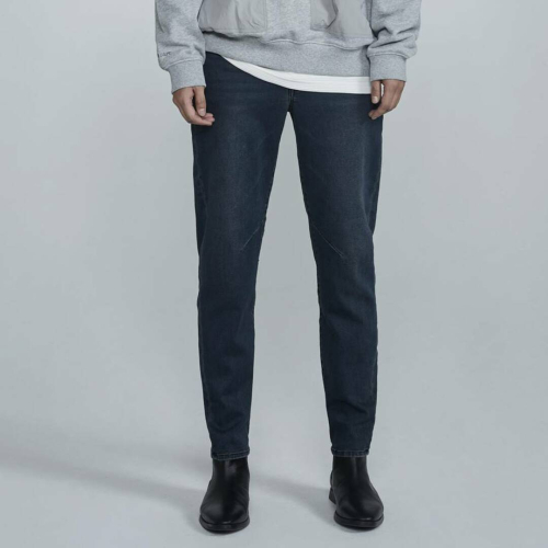 Унисекс укороченные прямые джинсы на резинке Dark Indigo