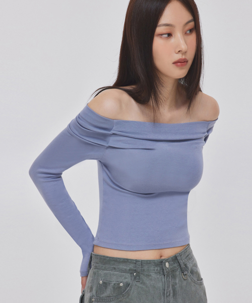 TUCKED ARMHOLE OFF-SHOULDER TOP_T326TP121