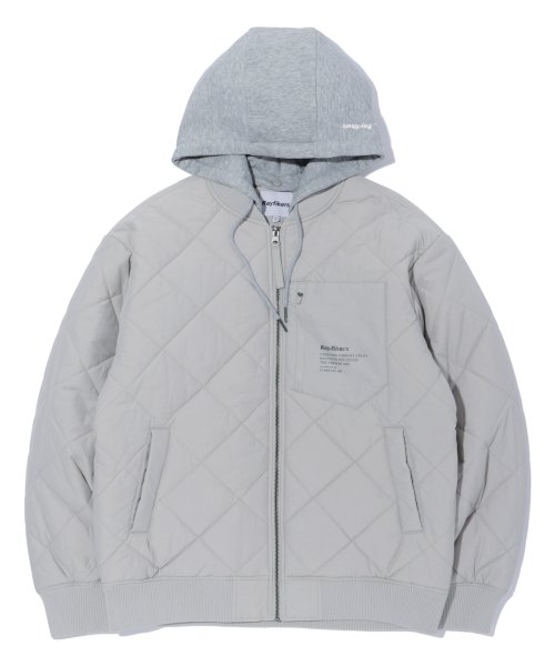 Стеганая куртка с логотипом LIGHT GREY (MO1JU007-071)