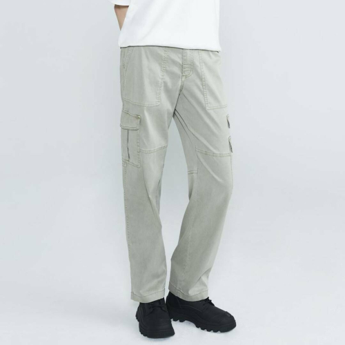 Женские брюки карго полуширокие из тенселя, Light Khaki