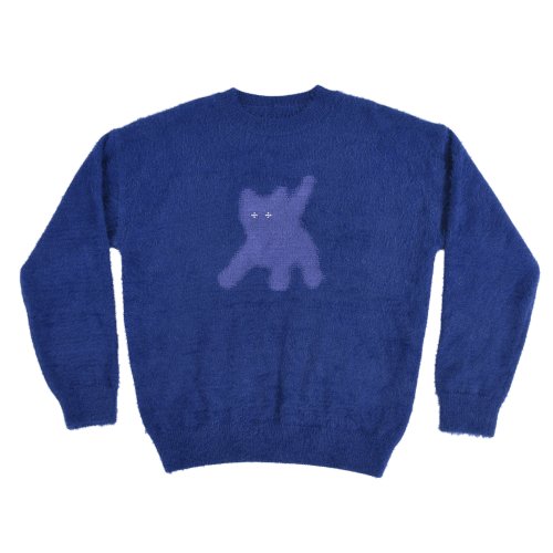 에이이에이이(AEAE) Flashed Cats Angora Knit -[BLUE NAVY] - 사이즈