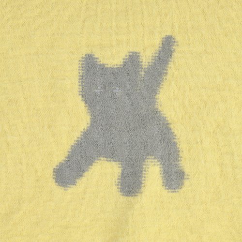 에이이에이이(AEAE) Flashed Cats Angora Knit -[LIGHT YELLOW