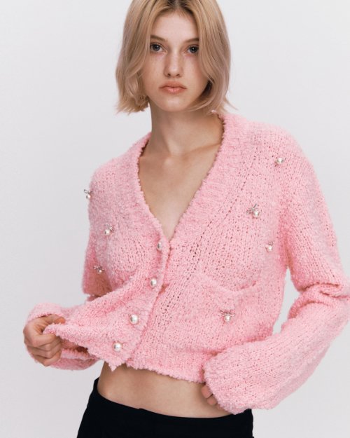 Pink pearl cardigan -  Italia