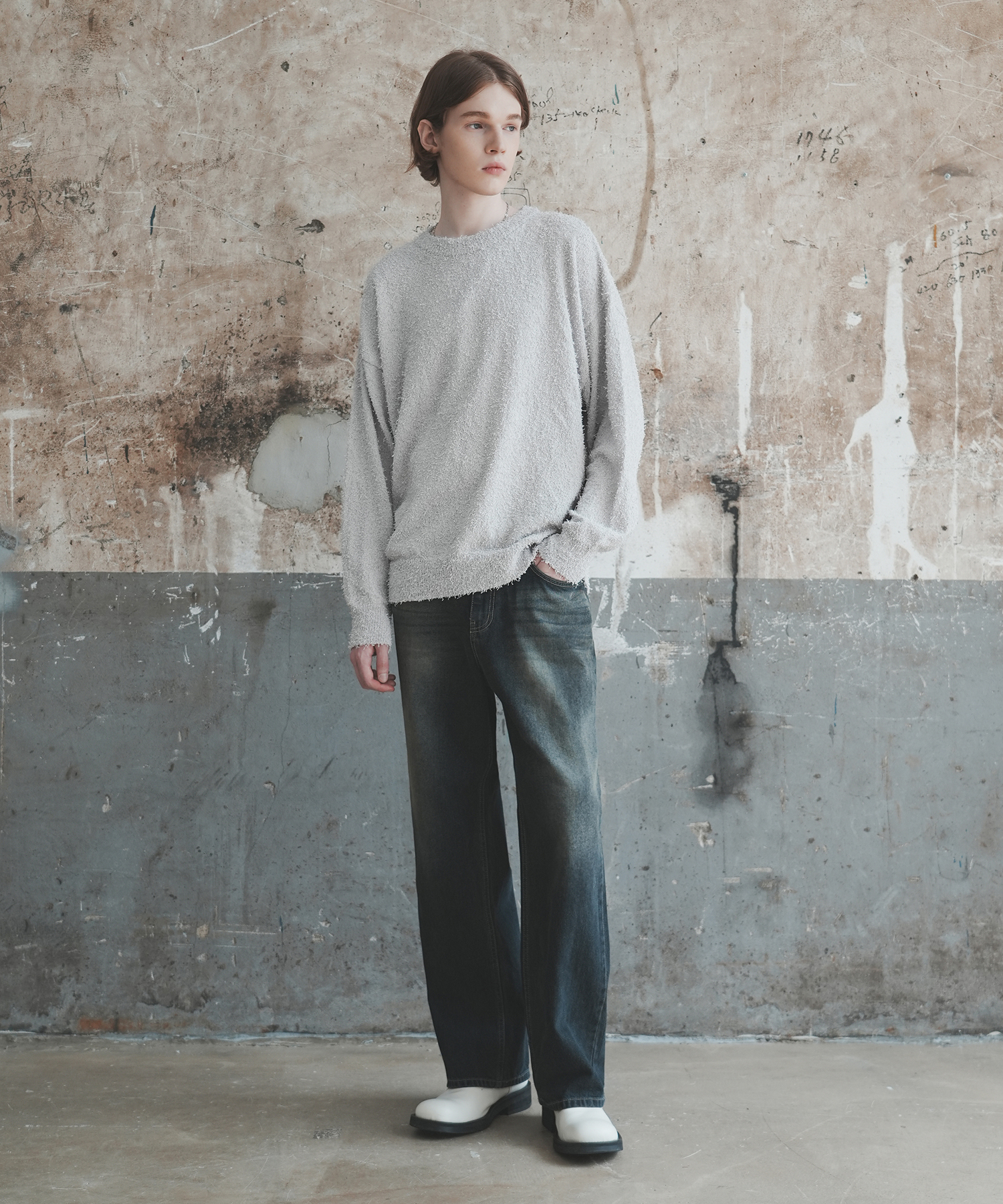 Джинсы M210 DIRTY OIL WASHED DENIM PANTS_DEEP BLUE [укороченные]
