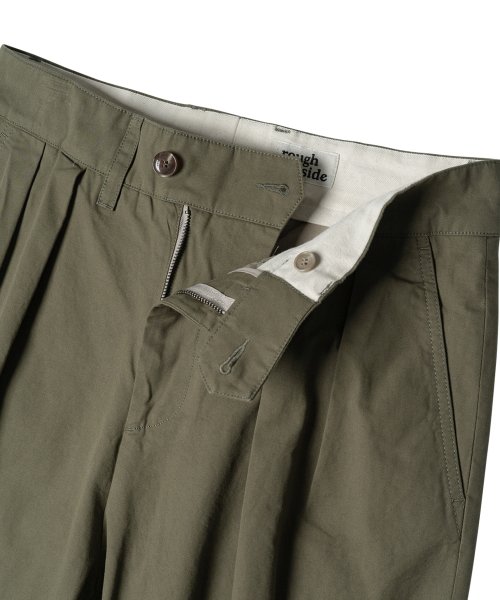 MUSINSA | ROUGH SIDE 2Tuck Wide Pants Olive