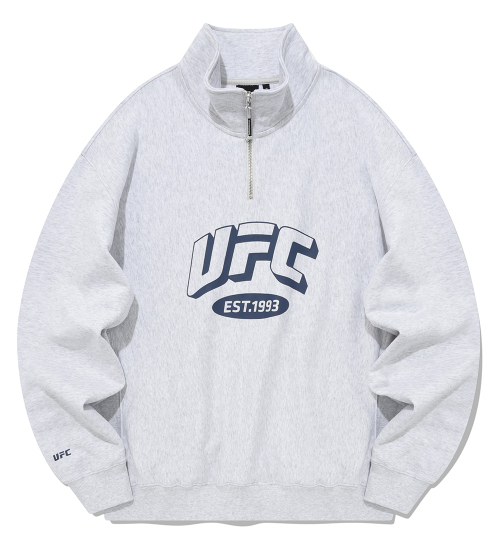 Свитшот UFC на молнии 1/4, серый меланж U2SWU3304M1