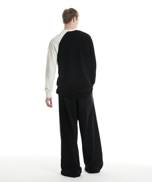 Асимметричный лонгслив реглан (Black)_ PD3TS1111