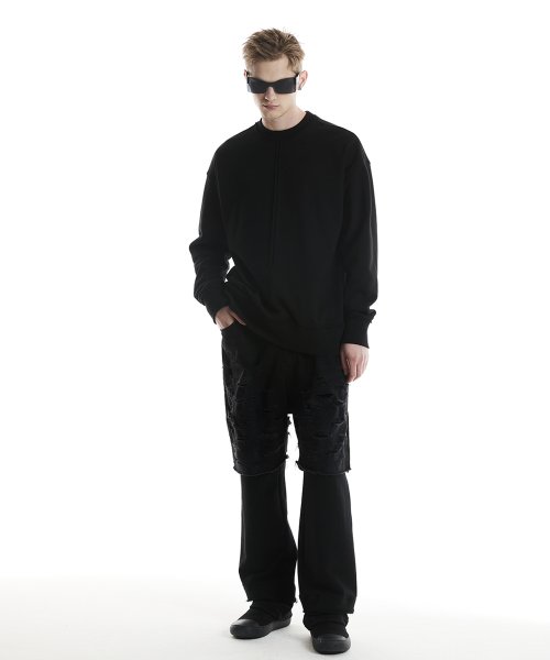 Свитшот Cut Off Pintuck (Black)_ PD3TS0909