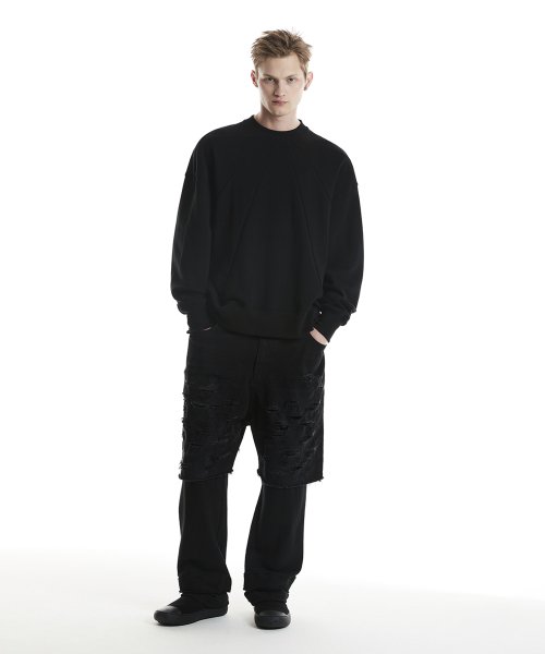 Свитшот со встречной складкой (Black)_ PD3TS1717