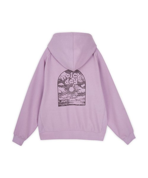 DAY BACK LOGO HOODIE ZIP UP PINK