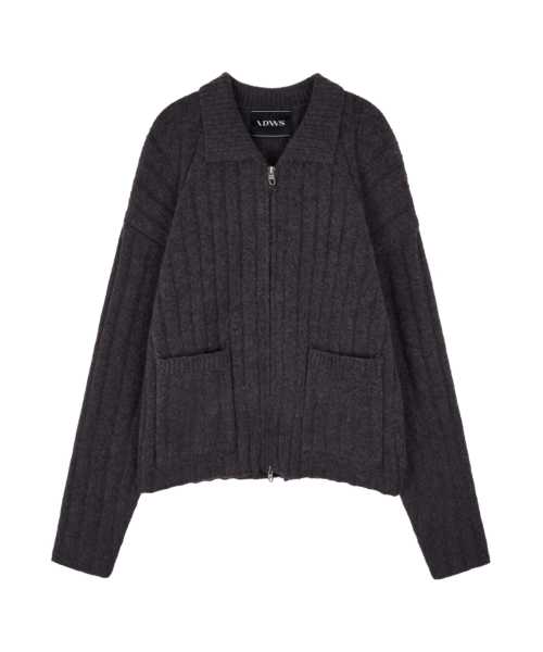 Wave Line Boucle воротник Knit Multi