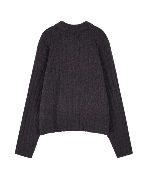 Wave Line Boucle воротник Knit Multi