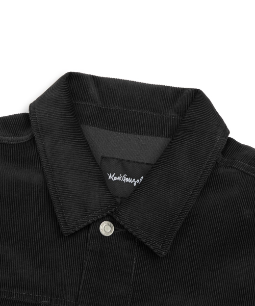 RELAXED CORDUROY TRUCKER JACKET - BLACK
